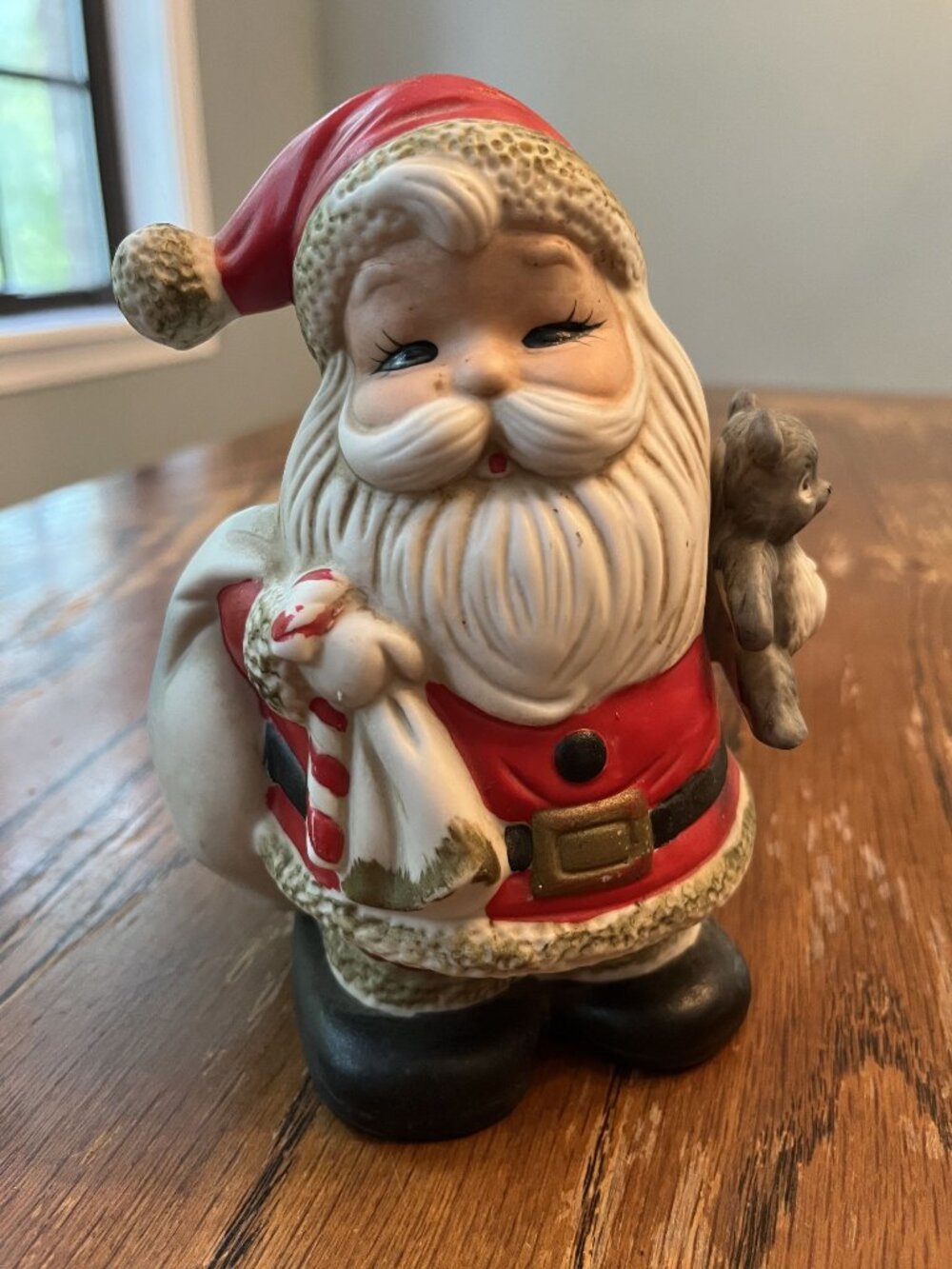 Vintage Homco Christmas Santa Claus Piggy Bank
